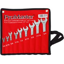 Kiintolenkkiavainsarja ProMaster, SAE 1/4&quot;-3/4&quot;, 9-os.