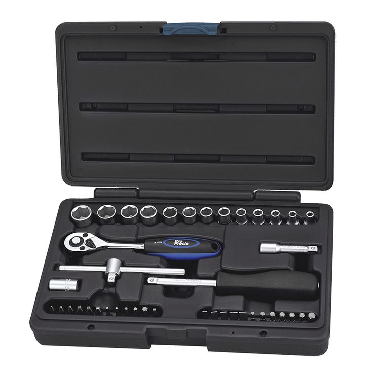 Työkalusarja Pro Precis, 1/4", 42-os., 4-14mm, lyhyet hylsyt