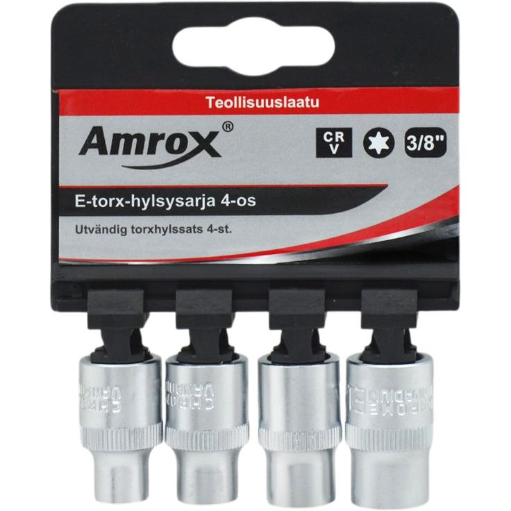 E-Torx-hylsysarja Amrox, 3/8", 4-os.