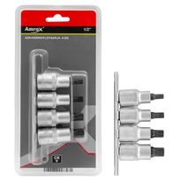 XZN-kärkihylsysarja Amrox, 1/2&quot;, 4-os.