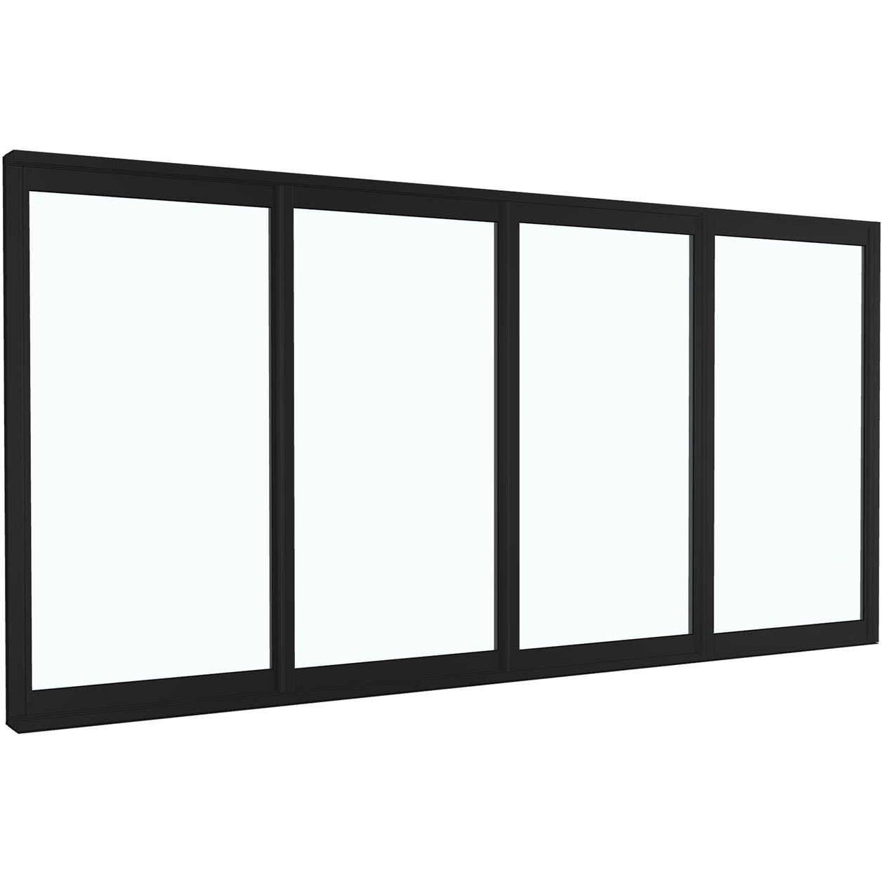 Terassin liukulasi-ikkuna Landskap Stadig, pidennetty kesäkausi, 4 osaa, 3450 mm, musta, napsautuslukko