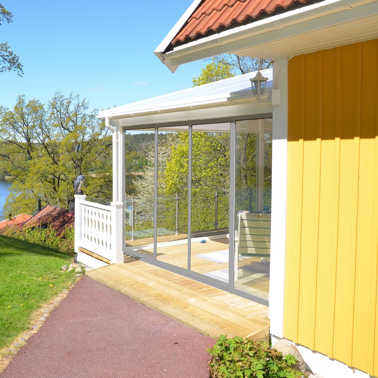 Terassin liukuovi Landskap Stadig, energiapinnoite, pidennetty kesäkausi, 4 osaa, 3090 mm, Alumiini