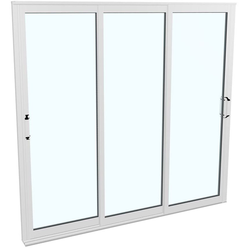 Terassin liukuovi Landskap Robust, 2 lasia, 3 osaa, 2100 mm, valkoinen