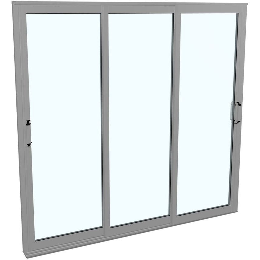 Terassin liukuovi Landskap Robust, 2 lasia, 3 osaa, 2100 mm, harmaa