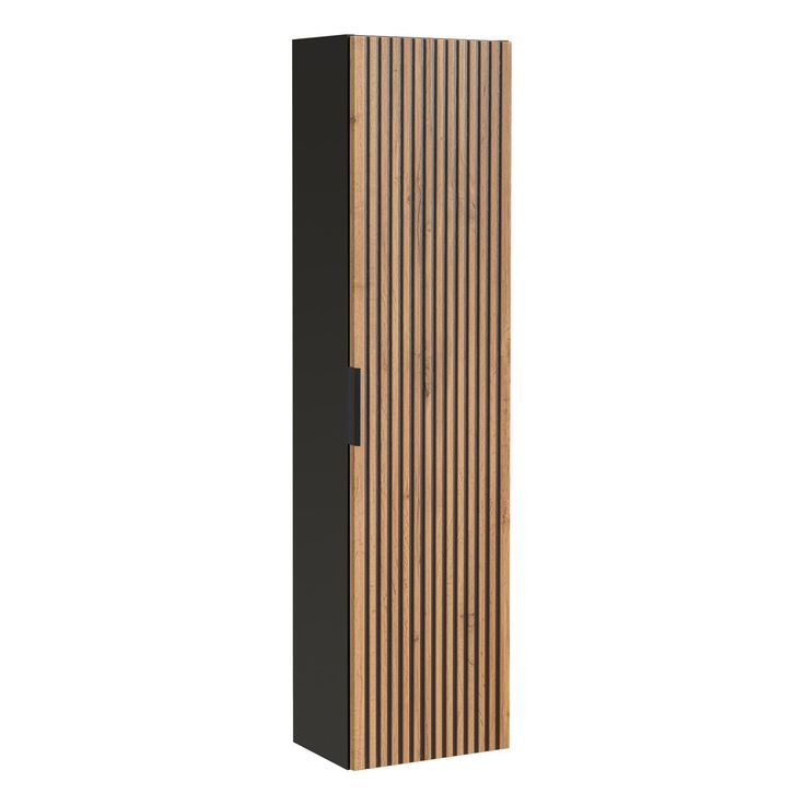 Korkea kaappi Interia Loki 140x35x25 cm, tammi/musta