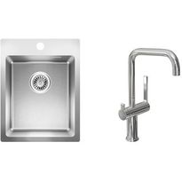 Keittiöallas Lapetek Luna-X 340-IFA 505x390mm rst + keittiöhana Lapetek Lino-A, APK-venttili, kromi