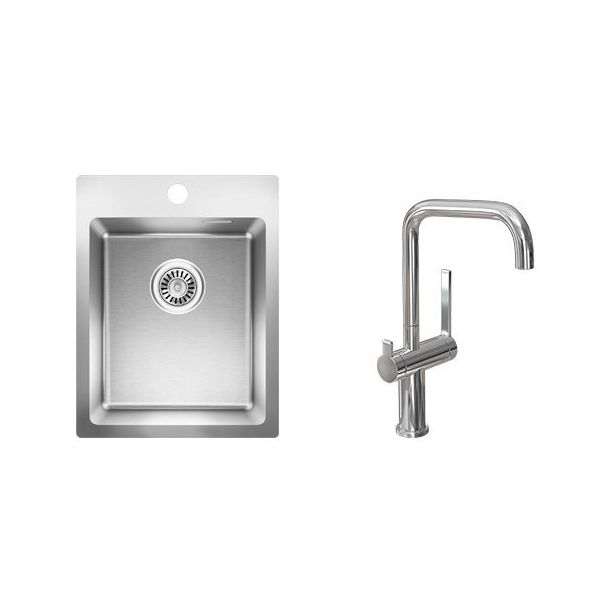 Keittiöallas Blanco Luna-X 340-IFA 505x390mm rst + keittiöhana Lapetek Lino-A kromi