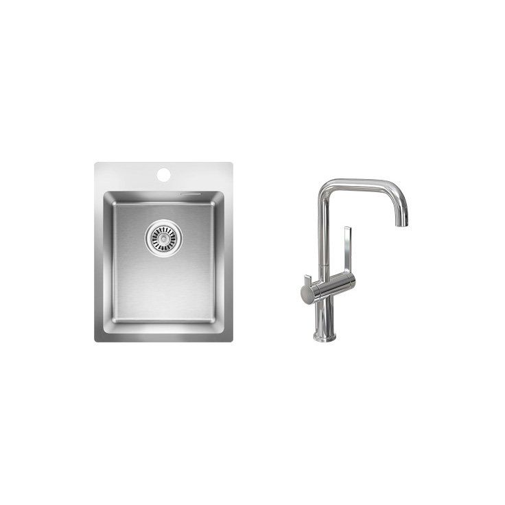 Keittiöallas Blanco Luna-X 340-IFA 505x390mm rst + keittiöhana Lapetek Lino-A kromi