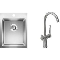 Keittiöallas Blanco Luna-X 340-IFA 505x390mm rst + keittiöhana Lapetek Round-A, APK-venttiili, kromi