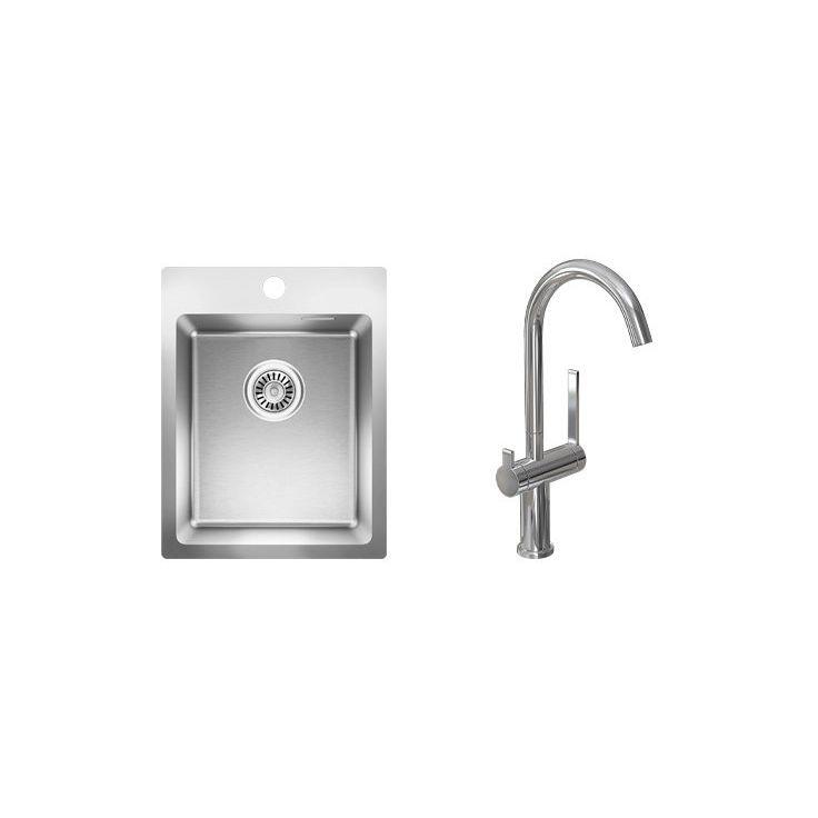 Keittiöallas Blanco Luna-X 340-IFA 505x390mm rst + keittiöhana Lapetek Round-A kromi