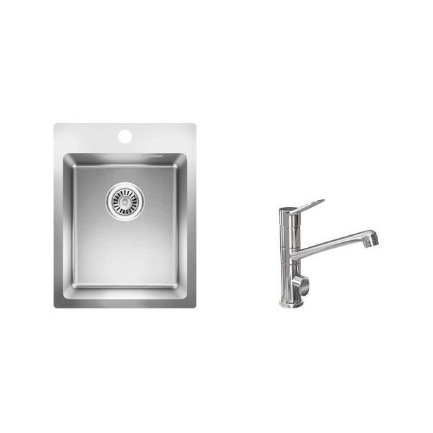 Keittiöallas Blanco Luna-X 340-IFA 505x505mm rst + keittiöhana Lapetek Lina-A kromi