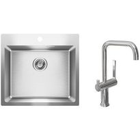 Keittiöallas Lapetek Luna-X 500-IFA 550x505mm rst + keittiöhana Lapetek Lino-A, APK-venttili, kromi