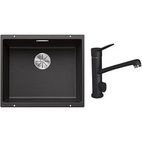 Keittiöallas Blanco Subline 500-U ja Lapetek Lina 20-A keittiöhana, APK-liitäntä, antrasiitti