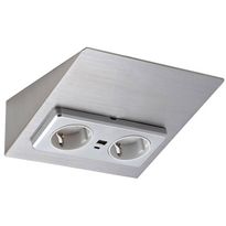 Pistorasia Limente Mini-2C USB, IP20, 58x162x170mm, rst, Verkkokaupan poistotuote