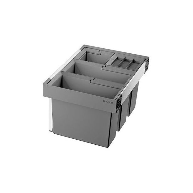 Jäteyksikkö Blanco Flexon II Low 60/4, 2x15L + 2x6L, harmaa