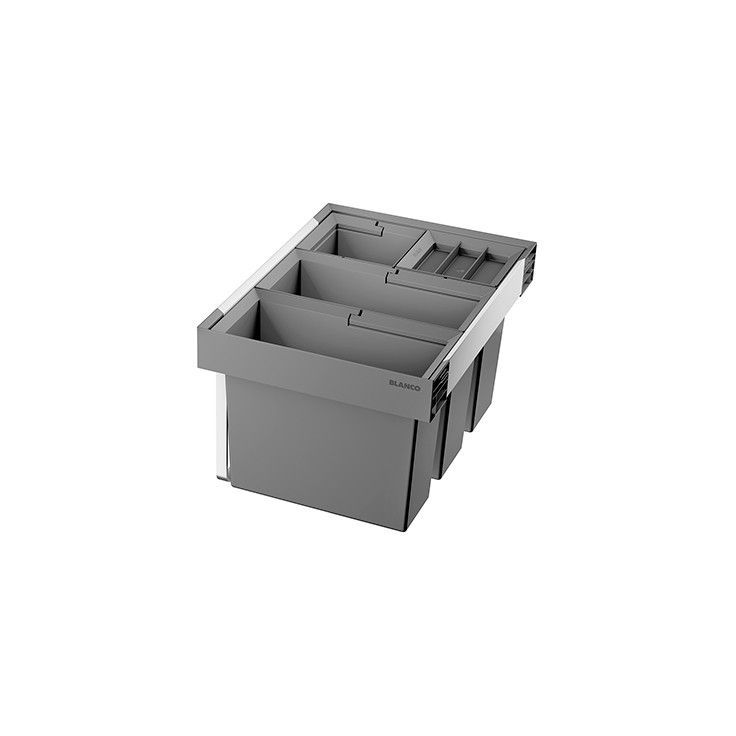 Jäteyksikkö Blanco Flexon II Low 60/4, 2x15L + 2x6L, harmaa
