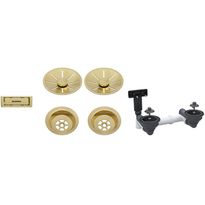 Pohjaventtiilistö Blanco InFino, 2 altaalle, manuaalinen, messinki