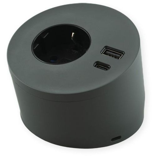 Pistorasia Limente Spot USB pinta-asennettava vapaasti tasolla seisova IP20 240V harmaa