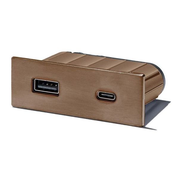 Pistorasia Limente Pick-3 USB suorakulmainen IP20 240V kupari