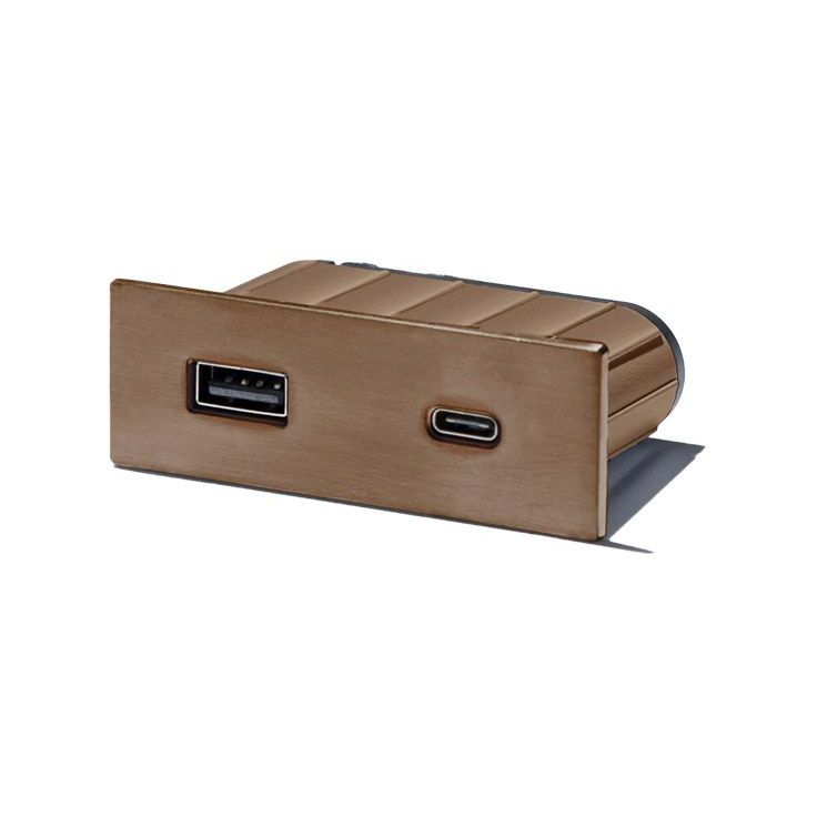 Pistorasia Limente Pick-3 USB suorakulmainen IP20 240V kupari