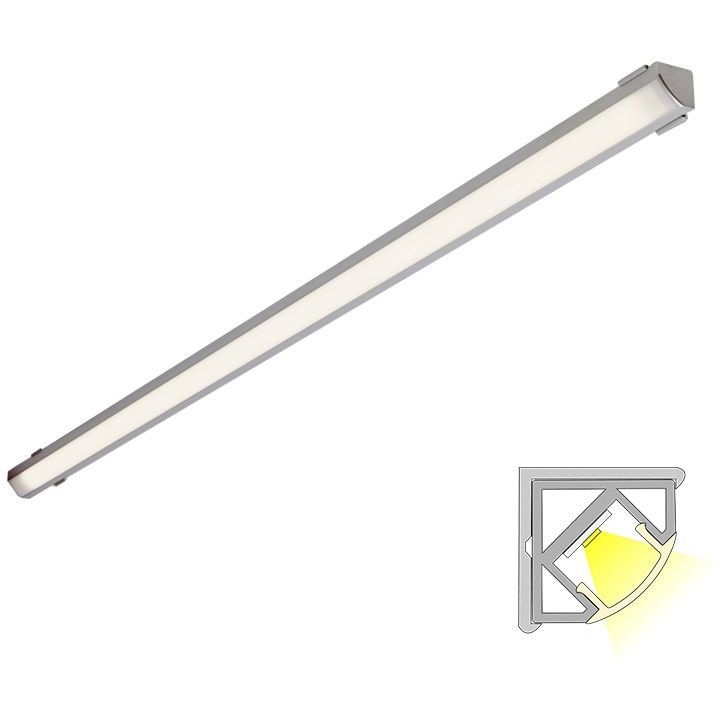 LED-profiili ja LED-nauha Limente Corner 40 COM 3000K, IP44, 4m, alumiini