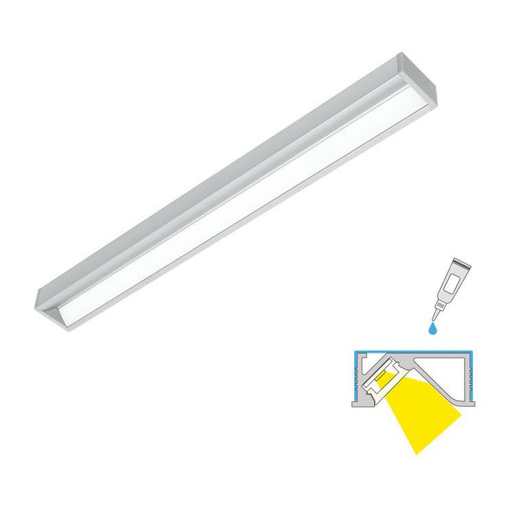 LED-profiili Limente Lila 40 DOB uppoprofiili IP44, 4000K, 4m
