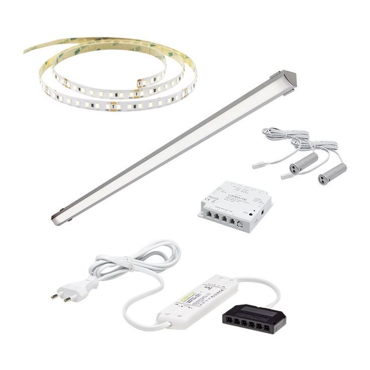 LED-valaisinsetti aamiaiskaappiin Limente ovitunnistin virtalähde 2m IP20 24V, eri vaihtoehtoja
