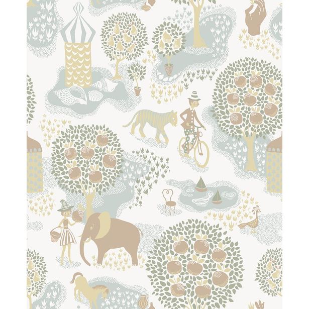 Tapetti Littlephant Jardin de la vie, värikäs