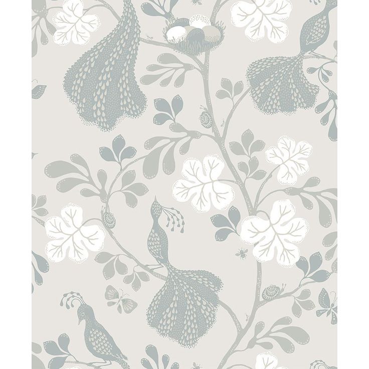 Tapetti Littlephant Night Birds, vaaleansininen