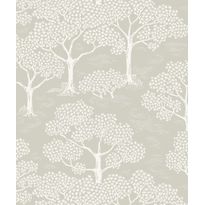 Tapetti Littlephant Woodland Notes, harmaa/beige