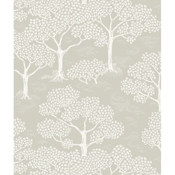 Tapetti Littlephant Woodland Notes, harmaa/beige