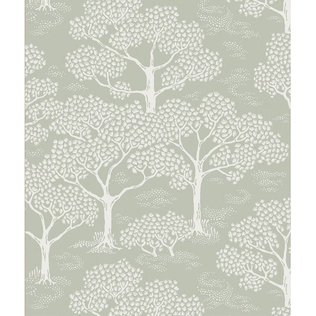Tapetti Littlephant Woodland Notes, vaaleanvihreä
