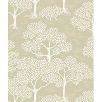 Tapetti Littlephant Woodland Notes, vaaleankeltainen