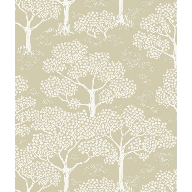 Tapetti Littlephant Woodland Notes, vaaleankeltainen