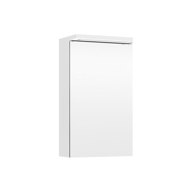 Peilikaappi LED-valolla Temal Highlight, 40 cm, oikeakätinen, pistorasia oikea, valkoinen laminaatti
