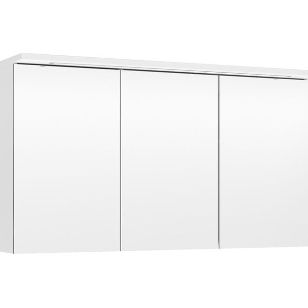 Peilikaappi LED-valolla Temal Highlight Special, 120 cm, 3 ovea, pariovet oikea, pistorasia oikea, matta valkoinen