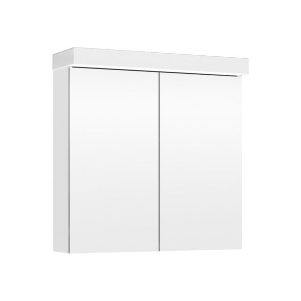 Peilikaappi LED-valolla Temal Softlight, 100 cm, 2 ovea, pistorasia oikea, valkoinen