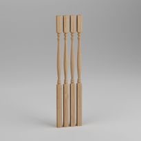 Kaidepinna Lundbergs Oslo 1030mm mänty 4kpl/pkt, alajohteeseen asennettava