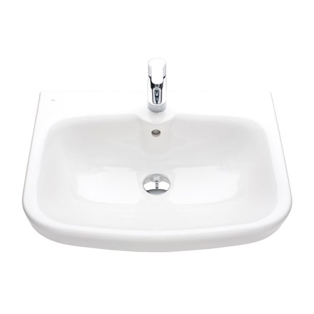 Pesuallas Ido Glow 600 kulmikas, ylivuotosuojalla, hanareikä keskellä