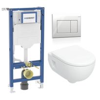 Seinä-WC-paketti Geberit Renova, Geberit Duofix Sigma -seinätelineellä ja istuinkannella, huuhtelukaulukseton