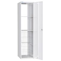 Pyykkikaappi Polaria 400x1700x530 mm, oikeakätinen, sylinterilukko, 2 koria + 2 hyllyä