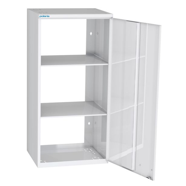 Hyllykaappi Polaria 400x850x350 mm, yläkaappi oikeakätinen, 2 hyllyä, valkoinen