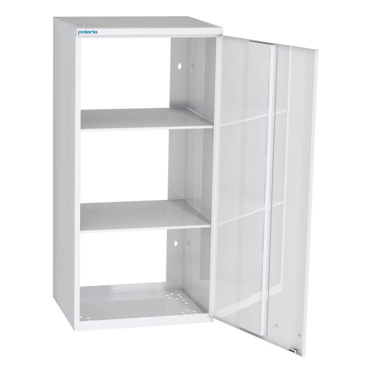 Hyllykaappi Polaria 400x850x350 mm, yläkaappi oikeakätinen, 2 hyllyä, valkoinen