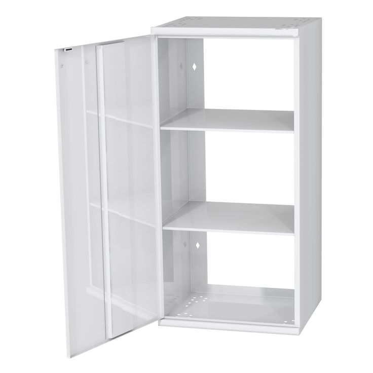 Hyllykaappi Polaria 400x850x350 mm, alakaappi vasenkätinen, 2 hyllyä, valkoinen