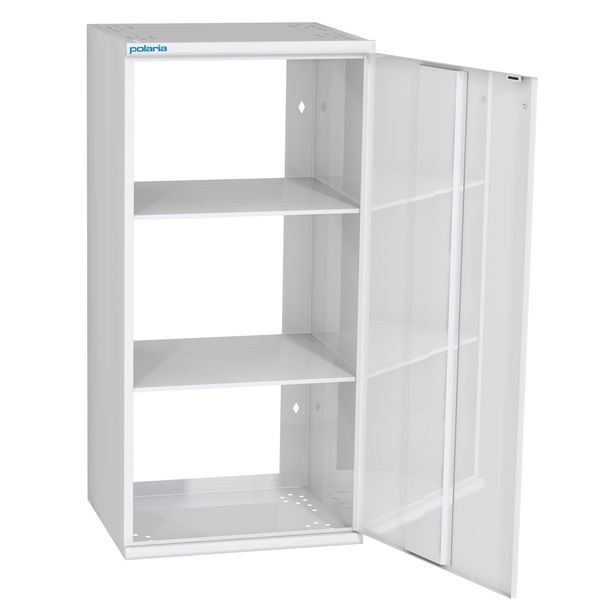 Hyllykaappi Polaria 400x850x350 mm, alakaappi oikeakätinen, 2 hyllyä, valkoinen