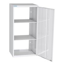 Hyllykaappi Polaria 500x850x350 mm, yläkaappi oikeakätinen, 2 hyllyä, valkoinen, Verkkokaupan poistotuote