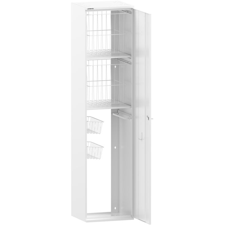 Korkea kaappi Polaria Combi 400, 400x1700mm, 1 kori, vasenkätinen