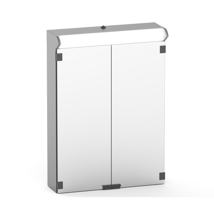 Peilikaappi LED-valaisimella Polaria Lumena, pistorasia oikea, vikavirtasuojattu, harmaa