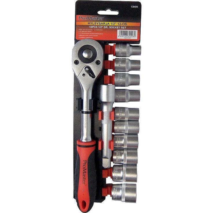 Työkalusarja ProMaster, 1/2", 12-osainen
