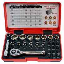 Työkalusarja AmPro, FITS-ALL, 1/4&quot;, 28-osainen